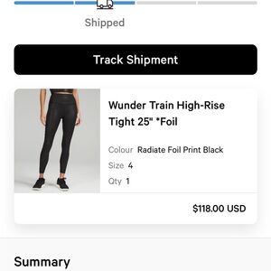 Lululemon High-Rise Tight 25” in Radiate Foil Print Black